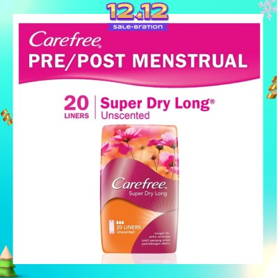 CAREFREE Super Dry Long Unscented Panty Liners 20s