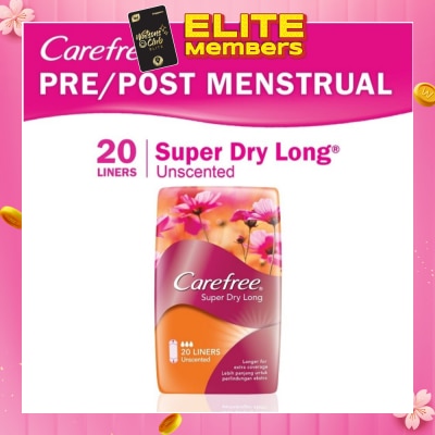 CAREFREE Super Dry Long Unscented Panty Liners 20s