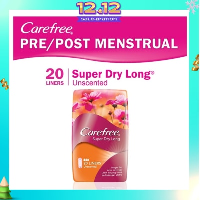 CAREFREE Super Dry Long Unscented Panty Liners 20s
