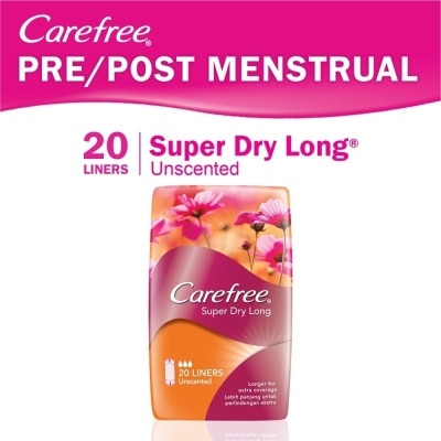 CAREFREE Super Dry Long Unscented Panty Liners 20s