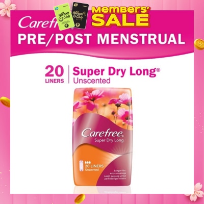 CAREFREE Super Dry Long Unscented Panty Liners 20s