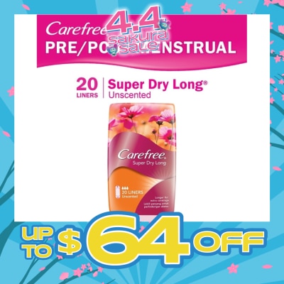 CAREFREE - Super Dry Long Unscented Panty Liners 20s