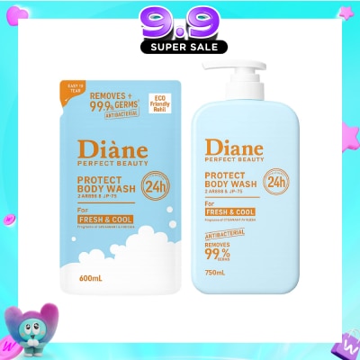 MOIST DIANE - Perfect Beauty Protect Body Wash Fresh & Cool + Refill Bundle Set 1s image