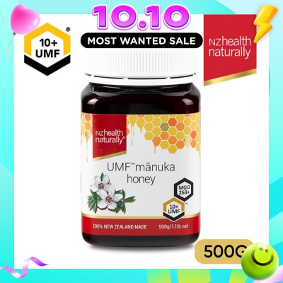 NZHEALTH NATURALLY Manuka Honey UMF 10+ (For Immune, Digestive Support & Relief Of Mouth Ulcers & Sore Throat) 500g image