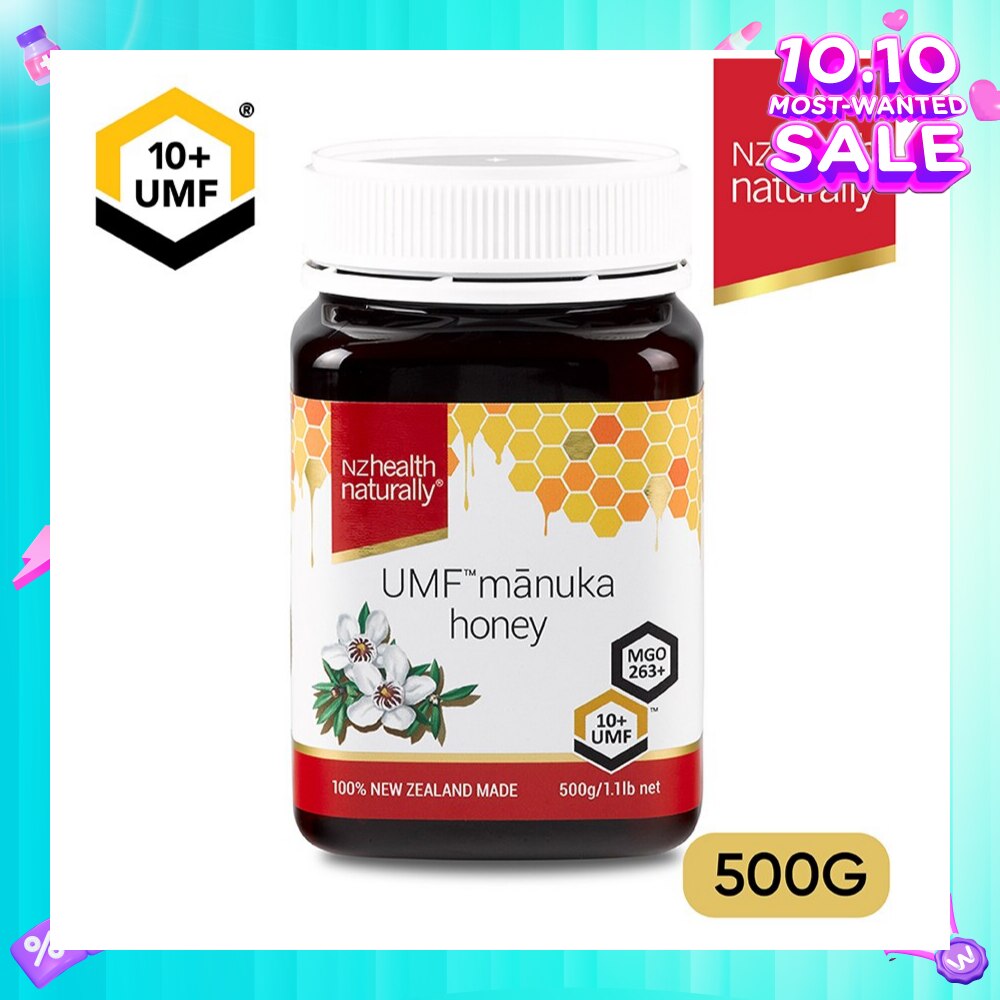Manuka Honey UMF 10+ (For Immune, Digestive Support & Relief Of Mouth Ulcers & Sore Throat) 500g