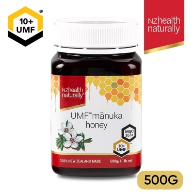 NZHEALTH NATURALLY Manuka Honey UMF 10+ (For Immune, Digestive Support & Relief Of Mouth Ulcers & Sore Throat) 500g