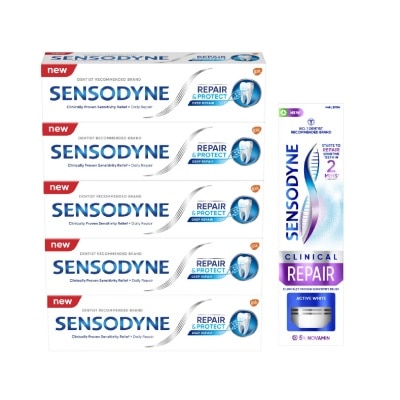 SENSODYNE - Sensitive Teeth Toothpaste Deep Repair & Clinical White Enamel Strengthening Bundle Set 1s
