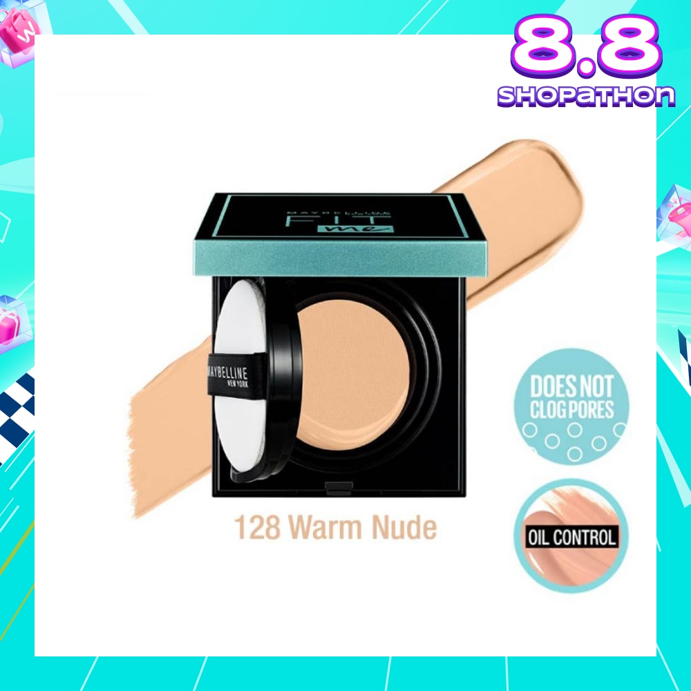 Fit Me Matte + Poreless Oil Control Cushion Foundation 128 Warm Nude 14g