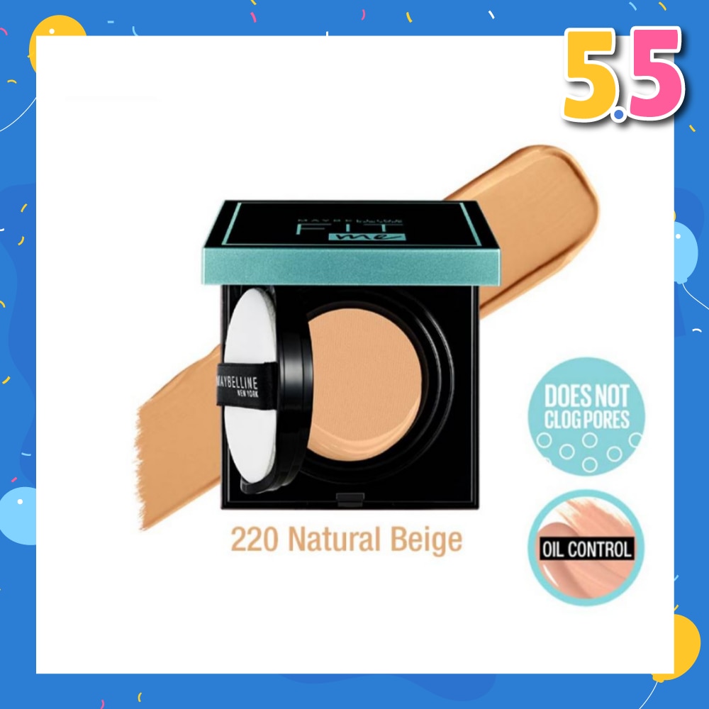 Fit Me Matte + Poreless Oil Control Cushion Foundation 220 Natural Beige 14g