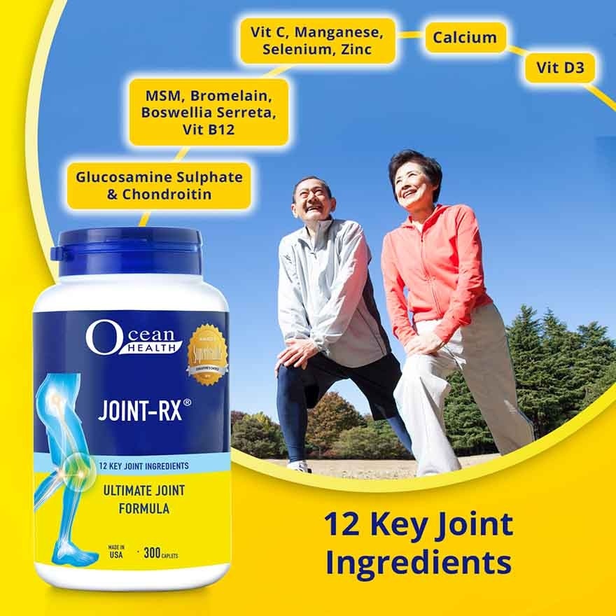 Joint-RX Caplet (Relieves Joint Ache & Discomfort, Promotes Mobility & Flexibility + 12 Key Nutrients such as Glucosamine, Chondroitin, MSM, Vit D3, Boswellia) 300s