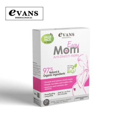 EVANS Easy Mom Anti-Stretch Marks Cream (Prevents & Reduce Stretch Marks) Packset 100ml x 2s