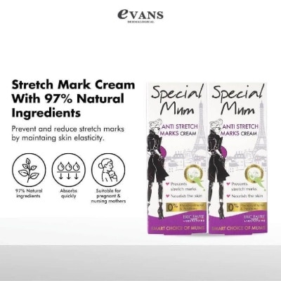 EVANS - Dermalogical Special Mum Anti-Stretch Marks Cream Twin Pack 2x100ml