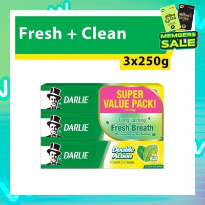 DARLIE Double Action Toothpaste Fresh + Clean Original Strong Mint 250g x 3s