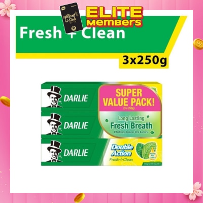 DARLIE Double Action Toothpaste Fresh + Clean Original Strong Mint 250g x 3s