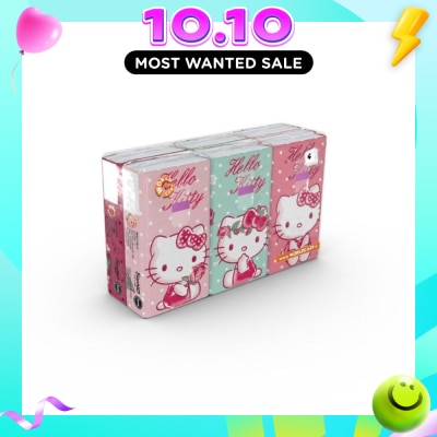 HELLO KITTY Soft Tissue Paper 4ply Extra Thick Flower 6s image