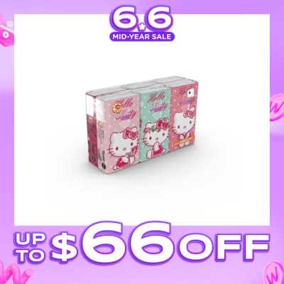 HELLO KITTY - Soft Tissue Paper 4ply Extra Thick Flower 6s