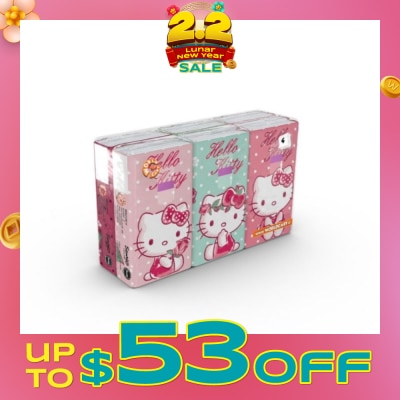 HELLO KITTY Soft Tissue Paper 4ply Extra Thick Flower 6s