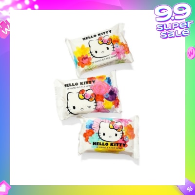 HELLO KITTY Hand & Face Wipes Fragrance Free 3s
