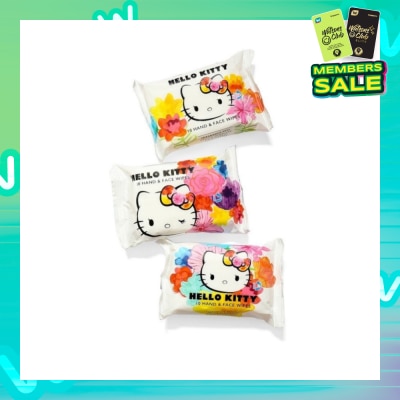 HELLO KITTY Hand & Face Wipes Fragrance Free 3s