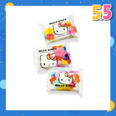 HELLO KITTY Hand & Face Wipes Fragrance Free 3s