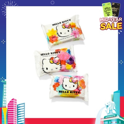 HELLO KITTY Hand & Face Wipes Fragrance Free 3s