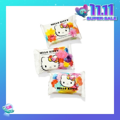 HELLO KITTY Hand & Face Wipes Fragrance Free 3s