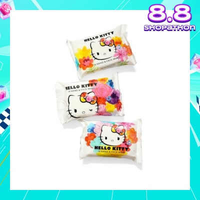 HELLO KITTY Hand & Face Wipes Fragrance Free 3s