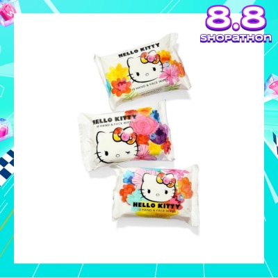 HELLO KITTY Hand & Face Wipes Fragrance Free 3s