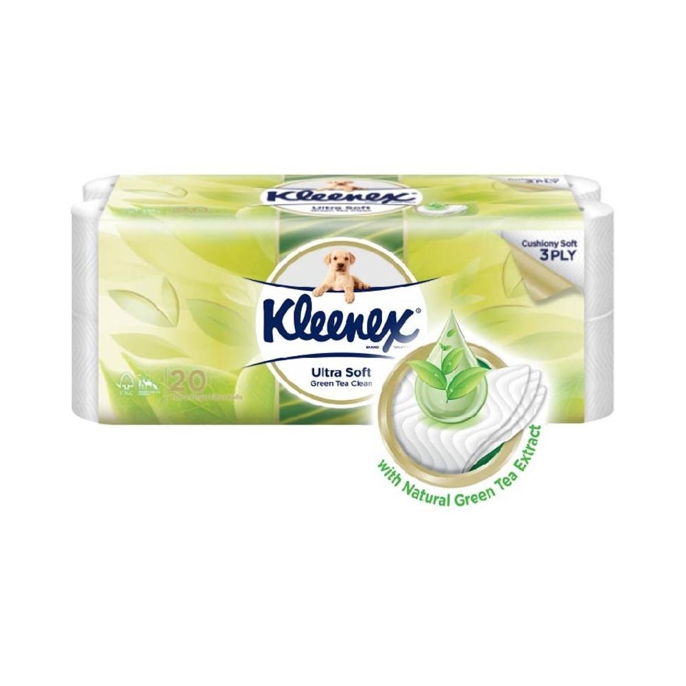 Kleenex Ultra Soft Toilet Paper Green Tea 20 Rolls