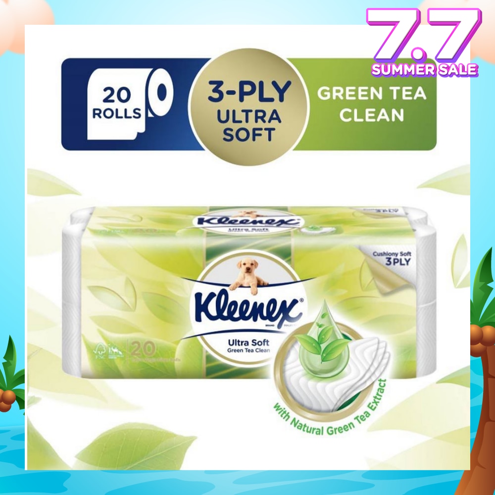Kleenex Ultra Soft Toilet Paper Green Tea 20 Rolls