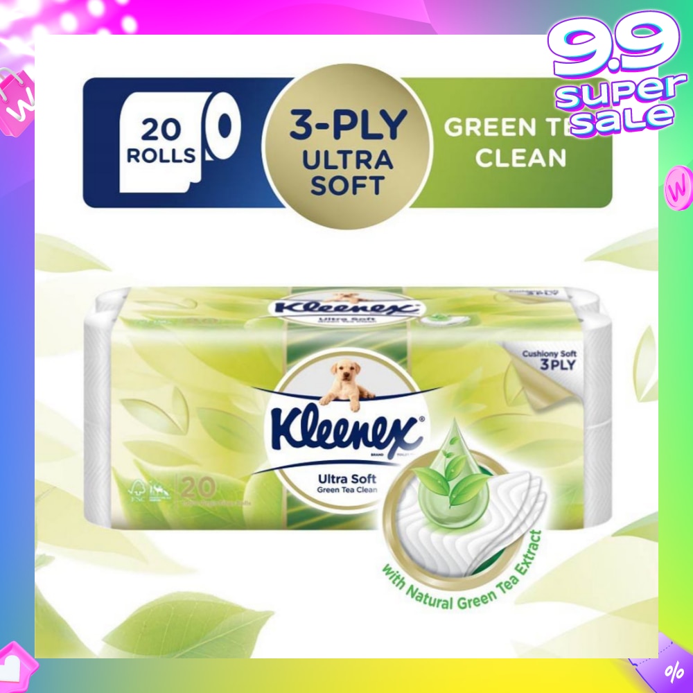 Kleenex Ultra Soft Toilet Paper Green Tea 20 Rolls