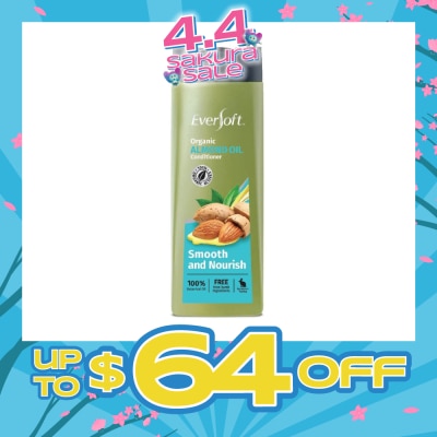 EVERSOFT - 100% Organic Almond Oil Conditioner (Smooth & Nourish) 400ml