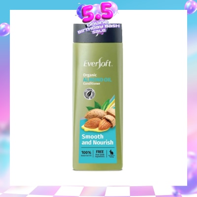 EVERSOFT - 100% Organic Almond Oil Conditioner (Smooth & Nourish) 400ml