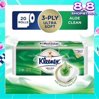 KLEENEX KLEENEX Ultra Soft Aloe Clean Toilet Paper Rolls 20s
