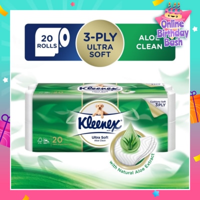 KLEENEX KLEENEX Ultra Soft Aloe Clean Toilet Paper Rolls 20s