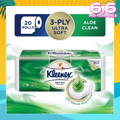 KLEENEX KLEENEX Ultra Soft Aloe Clean Toilet Paper Rolls 20s