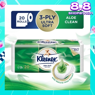 KLEENEX KLEENEX Ultra Soft Aloe Clean Toilet Paper Rolls 20s