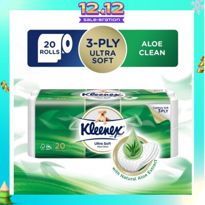 KLEENEX KLEENEX Ultra Soft Aloe Clean Toilet Paper Rolls 20s