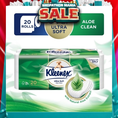 KLEENEX - KLEENEX Ultra Soft Aloe Clean Toilet Paper Rolls 20s
