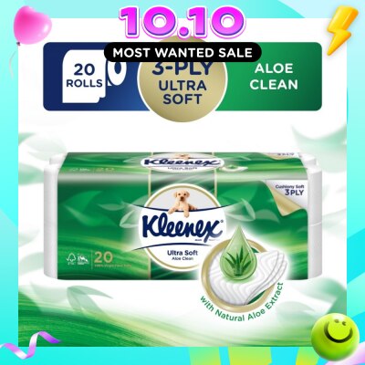 KLEENEX KLEENEX Ultra Soft Aloe Clean Toilet Paper Rolls 20s image