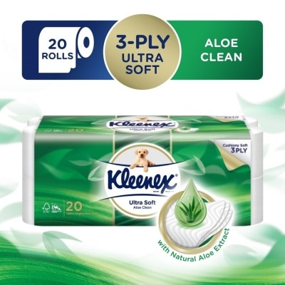 KLEENEX KLEENEX Ultra Soft Aloe Clean Toilet Paper Rolls 20s