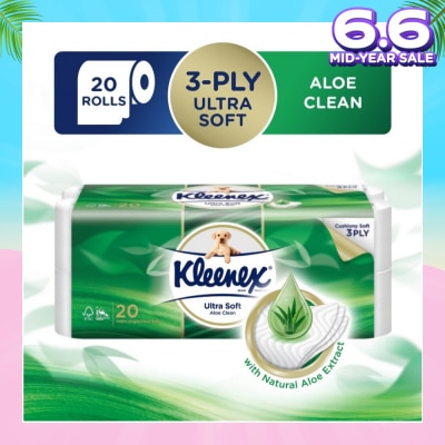 KLEENEX KLEENEX Ultra Soft Aloe Clean Toilet Paper Rolls 20s