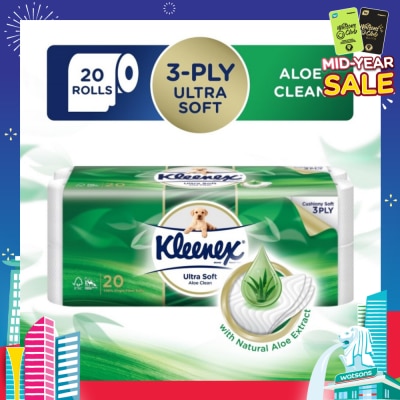 KLEENEX KLEENEX Ultra Soft Aloe Clean Toilet Paper Rolls 20s