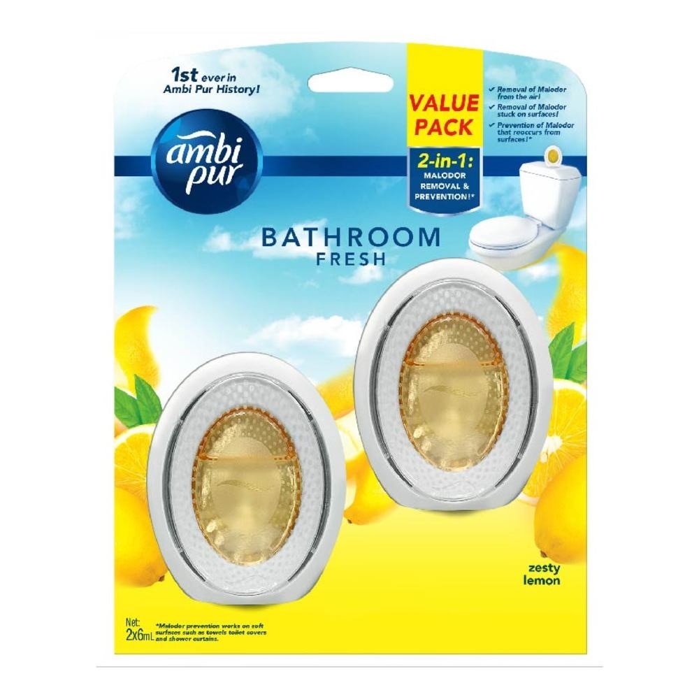 Bathroom Air Freshener Zesty Lemon 6ml x 2s