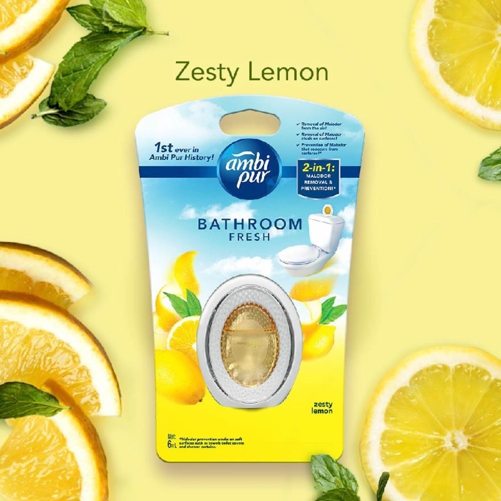 Bathroom Air Freshener Zesty Lemon 6ml x 2s