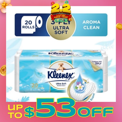 KLEENEX KLEENEX Ultra Soft 3ply Toilet Paper Aroma Clean 20s