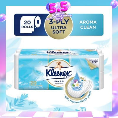 KLEENEX - KLEENEX Ultra Soft 3ply Toilet Paper Aroma Clean 20s