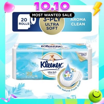 KLEENEX KLEENEX Ultra Soft 3ply Toilet Paper Aroma Clean 20s image