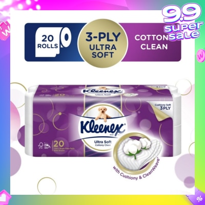 KLEENEX KLEENEX Ultra Soft Toilet Tissue Paper Cottony Clean 20 Rolls