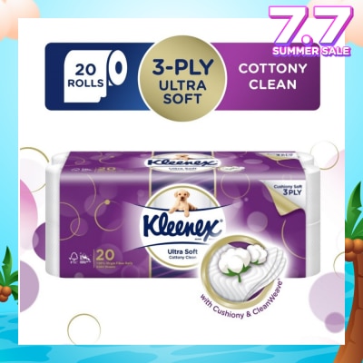 KLEENEX KLEENEX Ultra Soft Toilet Tissue Paper Cottony Clean 20 Rolls